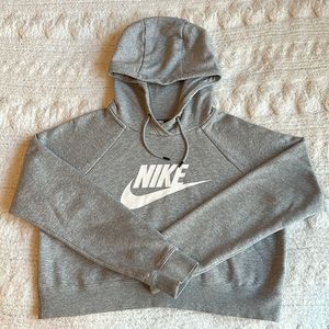 Nike Women’s Size Medium Grey Cropped Sweatshirt/Hoodie